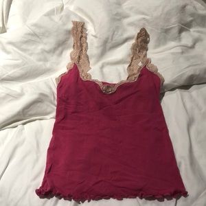 On gossamer L pink nude cami 💯nylon euc